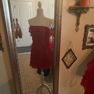 Strapless ruffle dress